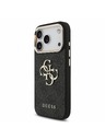 Guess Guess PU 4G Metal Logo Strap Hátlap iPhone 18 Pro-hoz Black