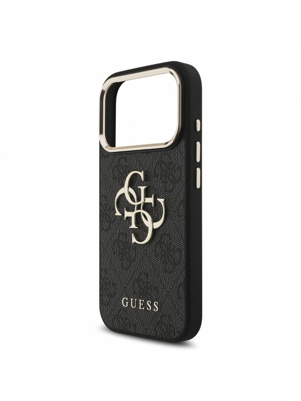 Guess Guess PU 4G Metal Logo Strap Hátlap iPhone 18 Pro-hoz Black
