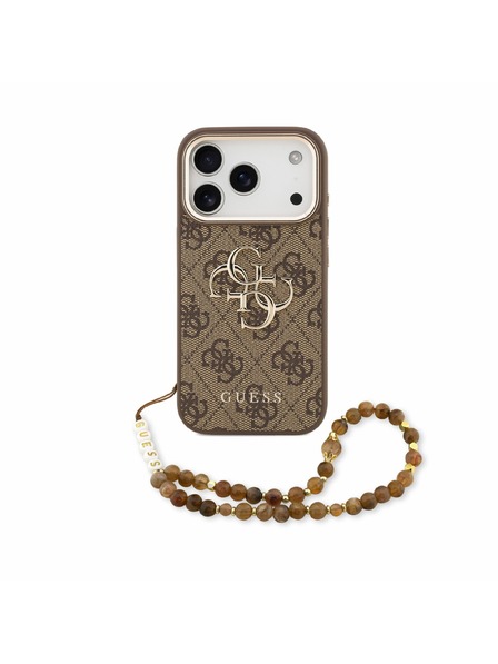 Guess Guess PU 4G Metal Logo Strap Hátlap iPhone 18 Pro-hoz Brown