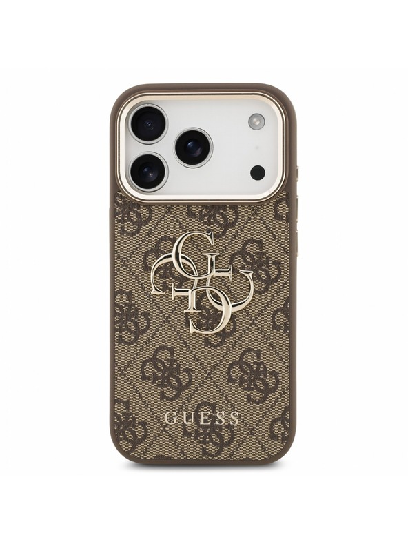Guess Guess PU 4G Metal Logo Strap Hátlap iPhone 18 Pro-hoz Brown