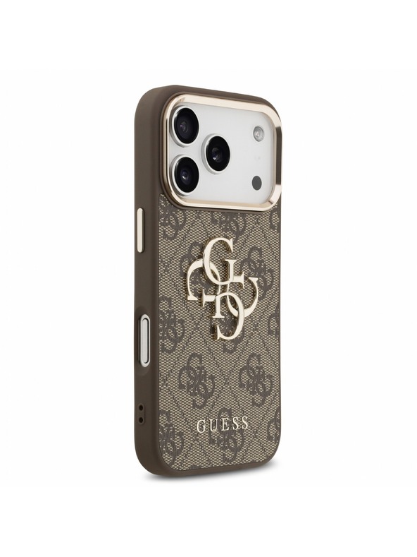 Guess Guess PU 4G Metal Logo Strap Hátlap iPhone 18 Pro-hoz Brown