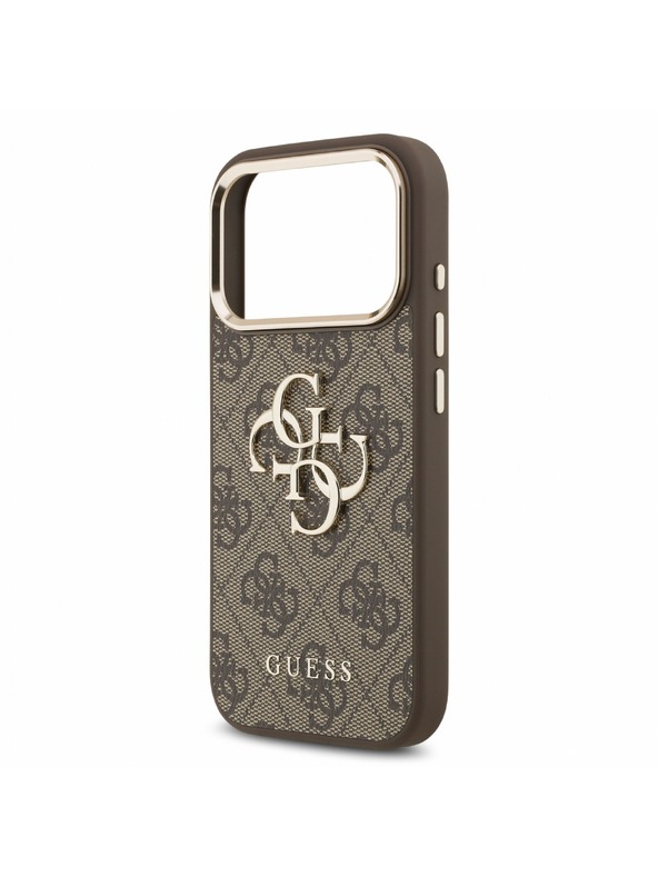 Guess Guess PU 4G Metal Logo Strap Hátlap iPhone 18 Pro-hoz Brown