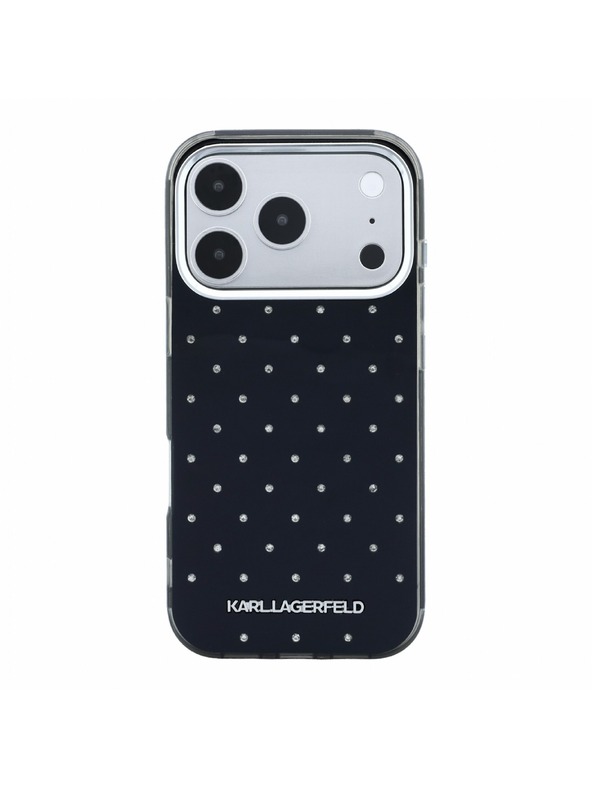 Karl Lagerfeld Karl Lagerfeld IML Rhinestones Allover Magsafe Hátlap iPhone 18 Pro-hoz Black
