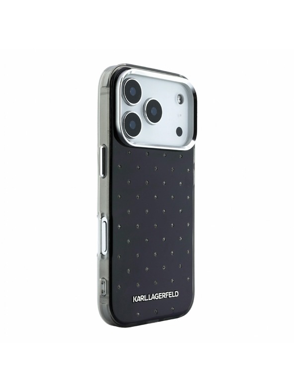 Karl Lagerfeld Karl Lagerfeld IML Rhinestones Allover Magsafe Hátlap iPhone 18 Pro-hoz Black