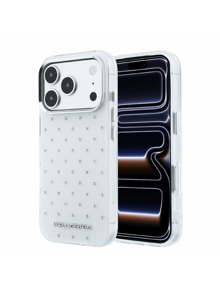 Karl Lagerfeld Karl Lagerfeld IML Rhinestones Allover Magsafe Hátlap iPhone 18 Pro-hoz White