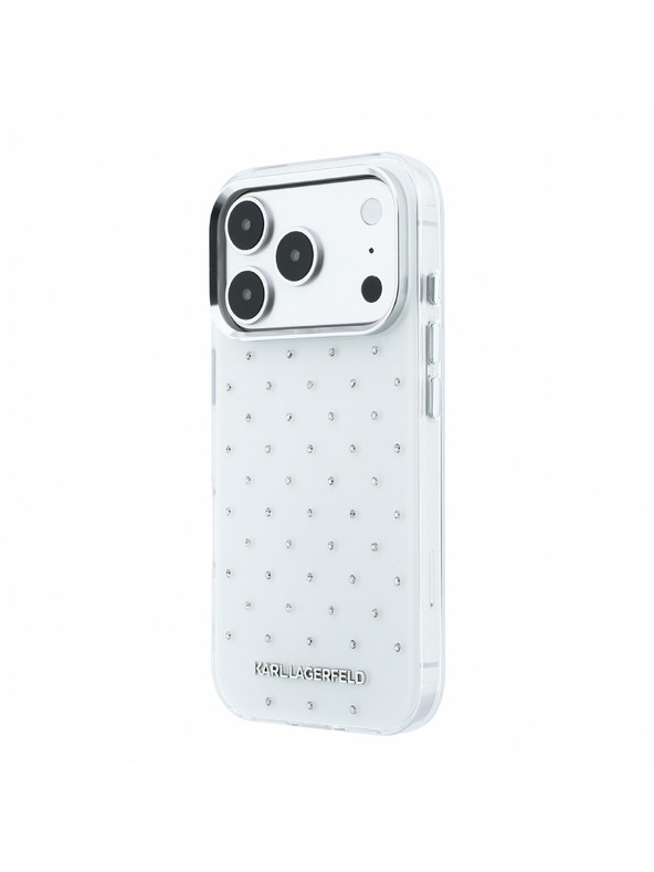 Karl Lagerfeld Karl Lagerfeld IML Rhinestones Allover Magsafe Hátlap iPhone 18 Pro-hoz White