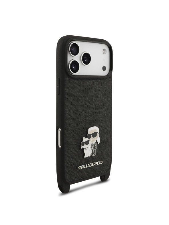 Karl Lagerfeld Karl Lagerfeld Saffiano Crossbody Pánt Karl and Choupette Hátlap iPhone 18 Pro Black