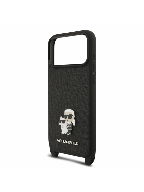 Karl Lagerfeld Karl Lagerfeld Saffiano Crossbody Pánt Karl and Choupette Hátlap iPhone 18 Pro Black