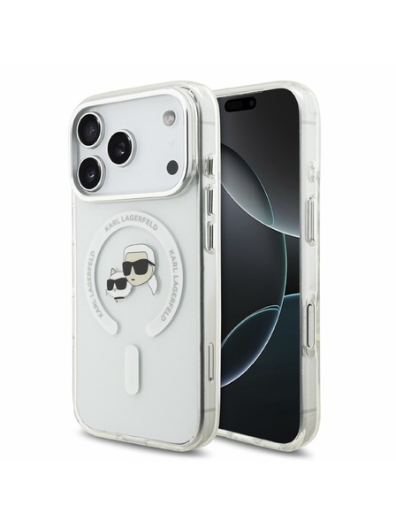 Karl Lagerfeld Karl Lagerfeld IML K&CH Heads Metal Frame MagSafe Hátlap iPhone 18 Pro White