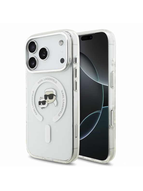 Karl Lagerfeld Karl Lagerfeld IML K&CH Heads Metal Frame MagSafe Hátlap iPhone 18 Pro White
