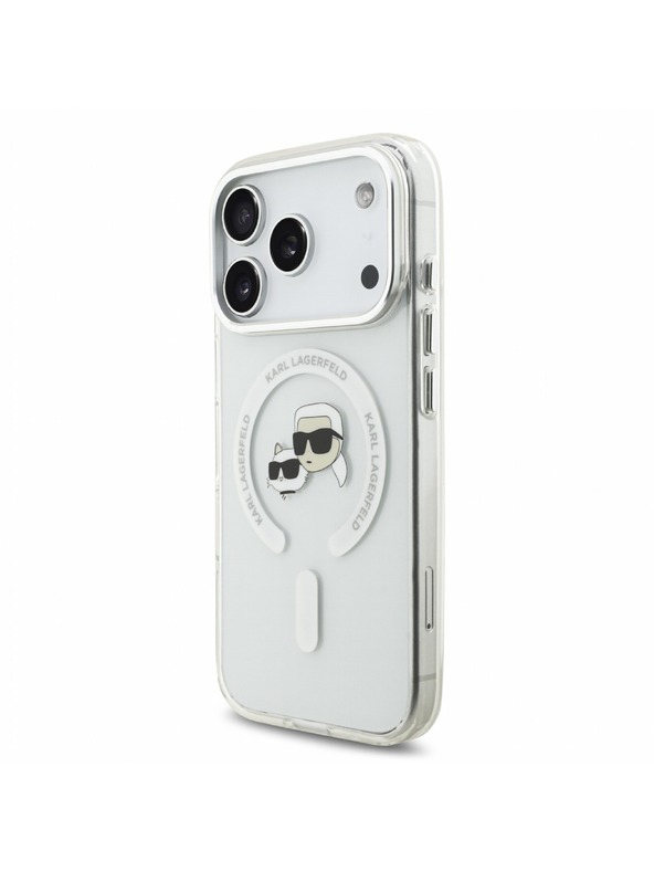 Karl Lagerfeld Karl Lagerfeld IML K&CH Heads Metal Frame MagSafe Hátlap iPhone 18 Pro White