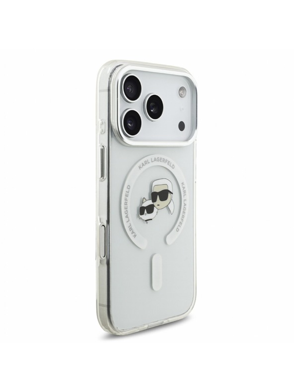 Karl Lagerfeld Karl Lagerfeld IML K&CH Heads Metal Frame MagSafe Hátlap iPhone 18 Pro White