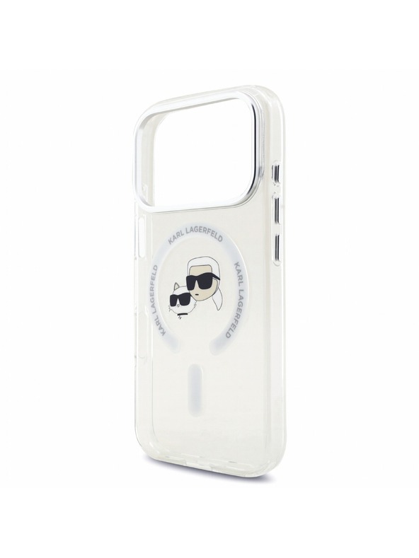Karl Lagerfeld Karl Lagerfeld IML K&CH Heads Metal Frame MagSafe Hátlap iPhone 18 Pro White