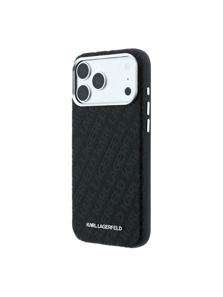 Karl Lagerfeld Karl Lagerfeld PU Grained Allover Semi Wrap Magsafe Hátlap iPhone 18 Pro Black