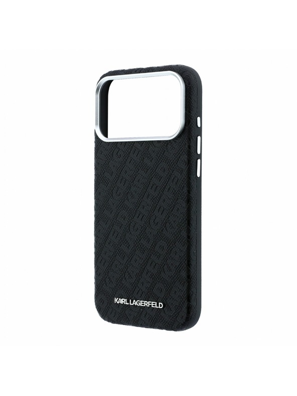 Karl Lagerfeld Karl Lagerfeld PU Grained Allover Semi Wrap Magsafe Hátlap iPhone 18 Pro Black