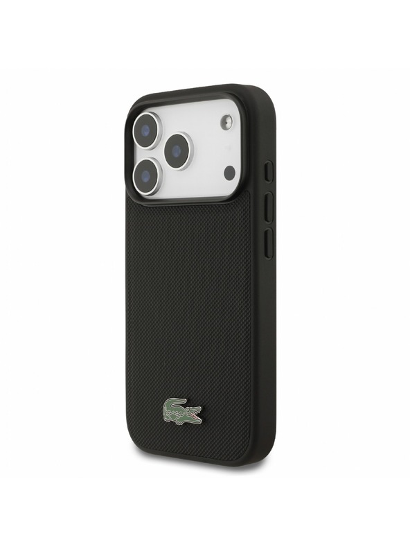 Lacoste Lacoste PVC Iconic Petit Pique Metal Logo MagSafe Hátlap iPhone 18 Pro Black