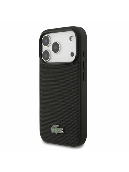 Lacoste Lacoste PVC Iconic Petit Pique Metal Logo MagSafe Hátlap iPhone 18 Pro Black