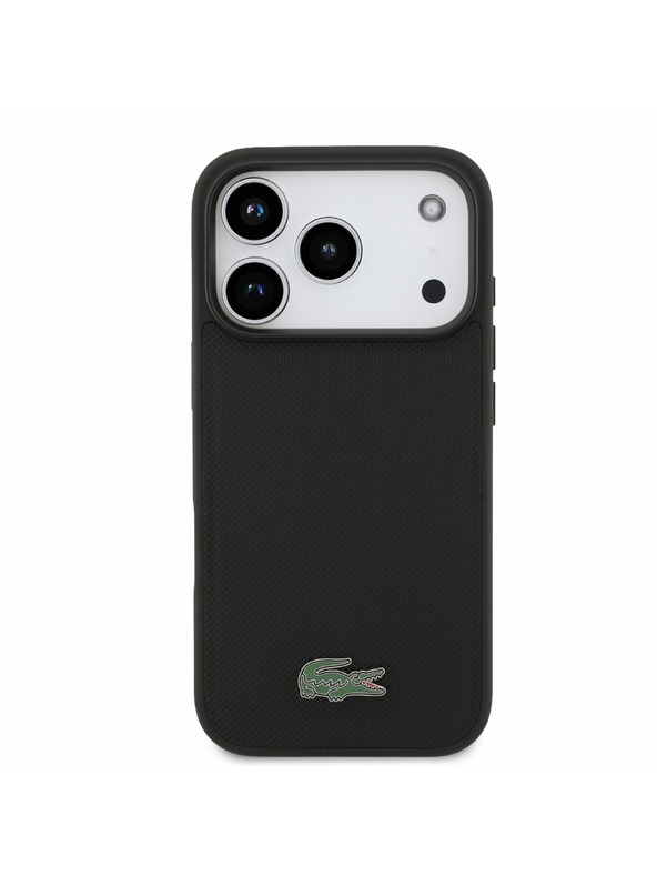 Lacoste Lacoste PVC Iconic Petit Pique Metal Logo MagSafe Hátlap iPhone 18 Pro Black