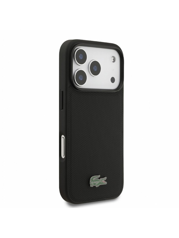 Lacoste Lacoste PVC Iconic Petit Pique Metal Logo MagSafe Hátlap iPhone 18 Pro Black