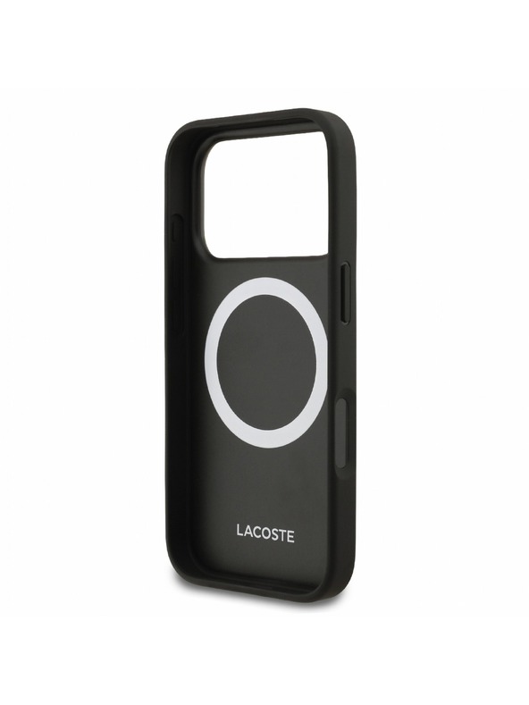 Lacoste Lacoste PVC Iconic Petit Pique Metal Logo MagSafe Hátlap iPhone 18 Pro Black