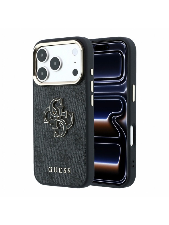 Guess Guess PU 4G Resin Metal Logo Hátlap iPhone 18 Pro Max Black