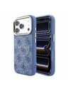 Guess Guess PU Leather 4G Gold Frame Embossed MagSafe Hátlap iPhone 18 Pro Max Blue