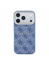 Guess Guess PU Leather 4G Gold Frame Embossed MagSafe Hátlap iPhone 18 Pro Max Blue