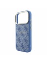 Guess Guess PU Leather 4G Gold Frame Embossed MagSafe Hátlap iPhone 18 Pro Max Blue