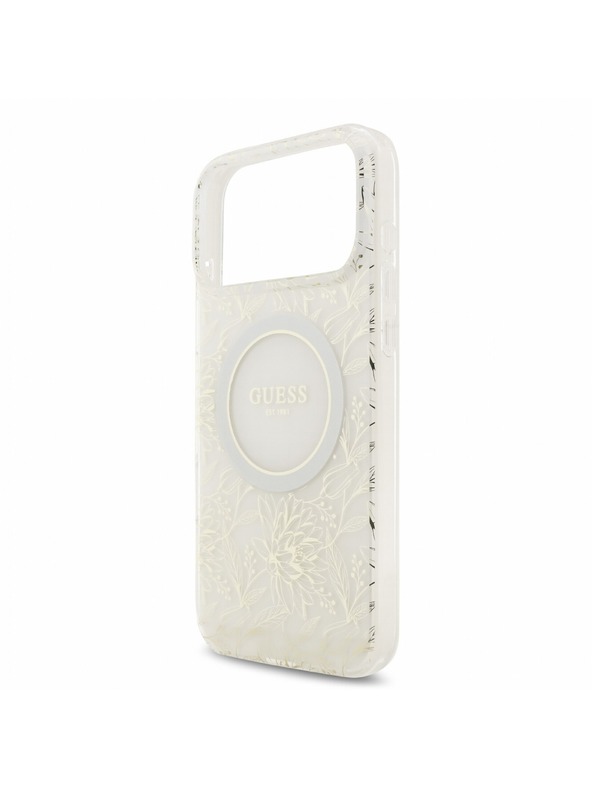 Guess Guess IML Flowers Allover Pánt MagSafe Hátlap iPhone 18 Pro Max White