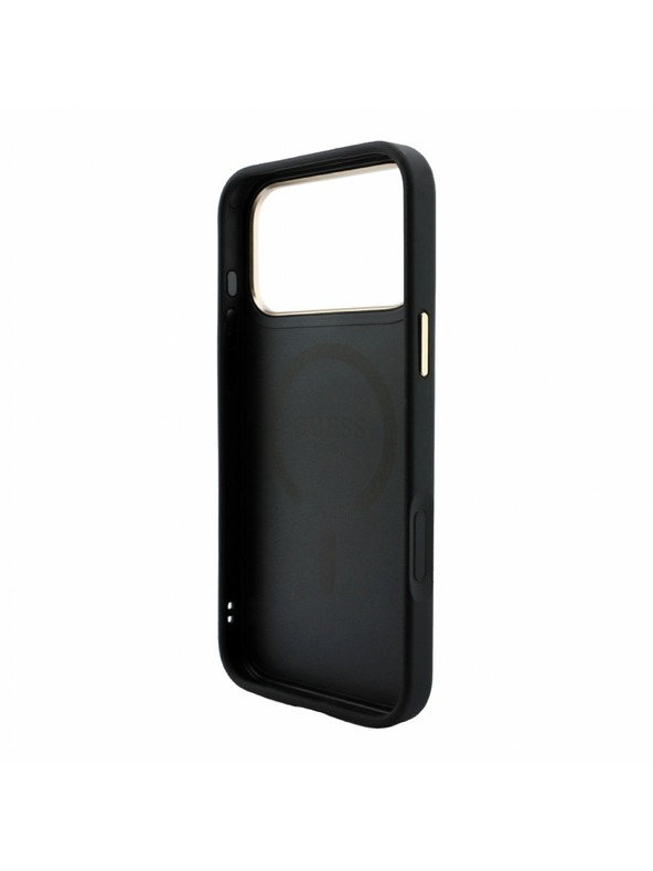 Guess Guess PU Leather 4G Gold Frame Embossed MagSafe Hátlap iPhone 18 Pro Max Black