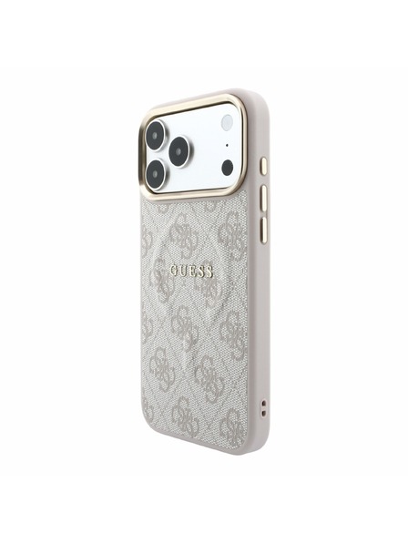 Guess Guess PU Leather 4G Gold Frame Embossed MagSafe Hátlap iPhone 18 Pro Max Pink