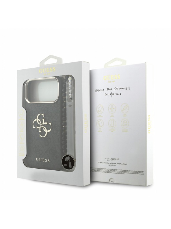 Guess Guess PU 4G Metal Logo Pánt Hátlap iPhone 18 Pro Max Black