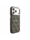Guess Guess PU Leather 4G Gold Frame Embossed MagSafe Hátlap iPhone 18 Pro Max Brown