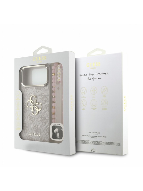 Guess Guess PU 4G Metal Logo Pánt Hátlap iPhone 18 Pro Max Pink