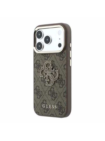 Guess Guess PU 4G Resin Metal Logo Hátlap iPhone 18 Pro Max Brown