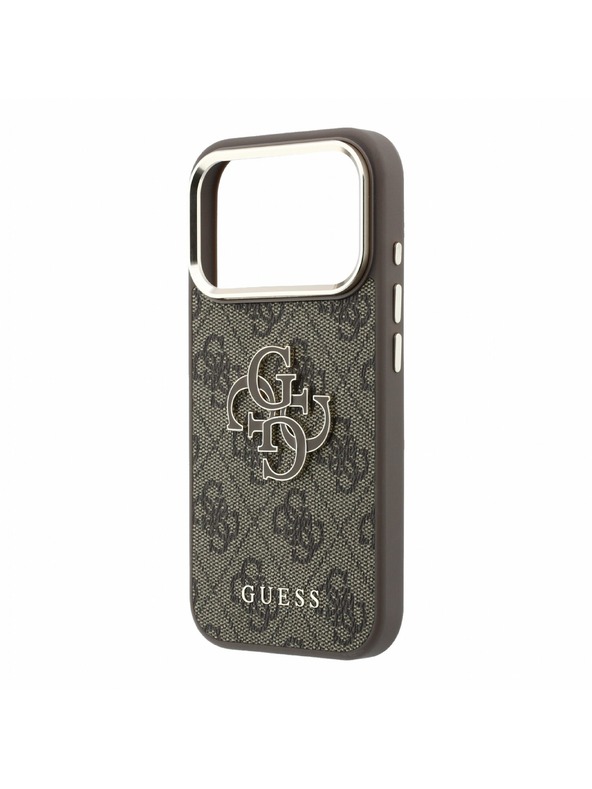 Guess Guess PU 4G Resin Metal Logo Hátlap iPhone 18 Pro Max Brown