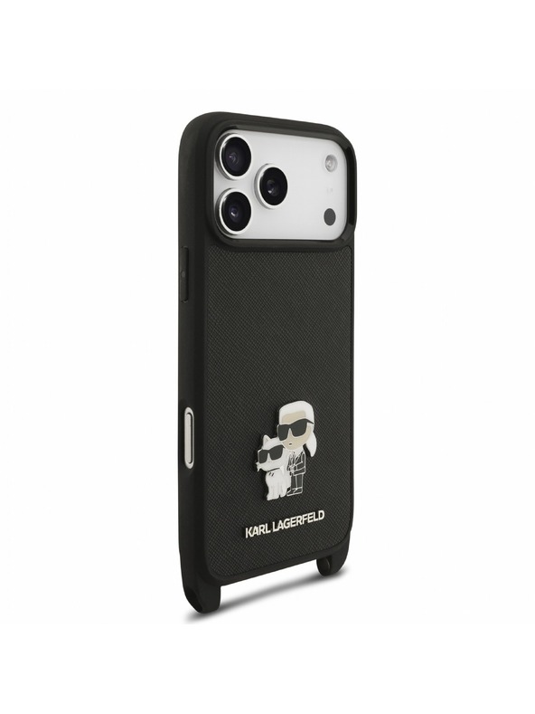 Karl Lagerfeld Karl Lagerfeld Saffiano Crossbody Pánt Karl and Choupette Hátlap iPhone 18 Pro Max Black