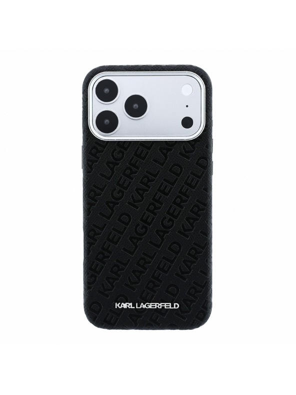 Karl Lagerfeld Karl Lagerfeld PU Grained Allover Semi Wrap Magsafe Hátlap iPhone 18 Pro Max Black