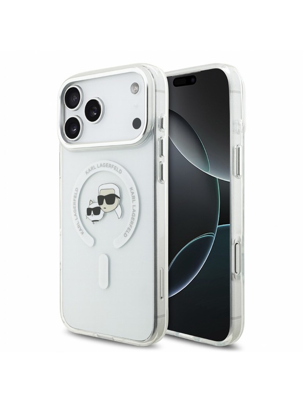 Karl Lagerfeld Karl Lagerfeld IML K&CH Heads Metal Frame MagSafe Hátlap iPhone 18 Pro Max White