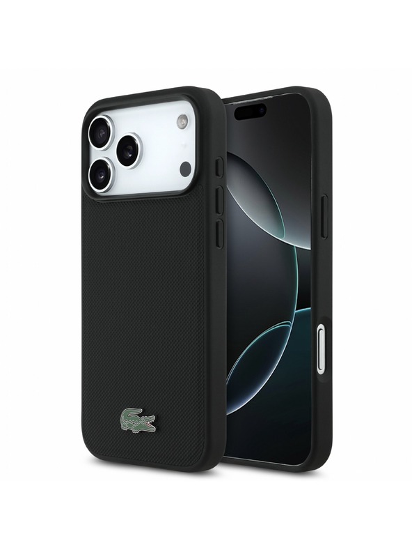 Lacoste Lacoste PVC Iconic Petit Pique Metal Logo MagSafe Hátlap iPhone 18 Pro Max Black