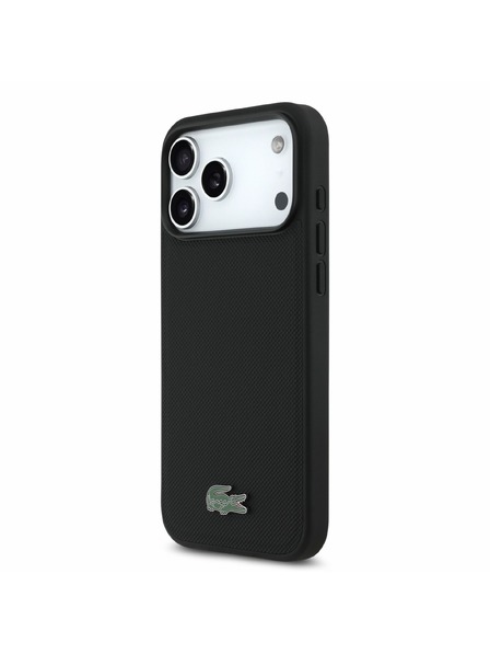 Lacoste Lacoste PVC Iconic Petit Pique Metal Logo MagSafe Hátlap iPhone 18 Pro Max Black