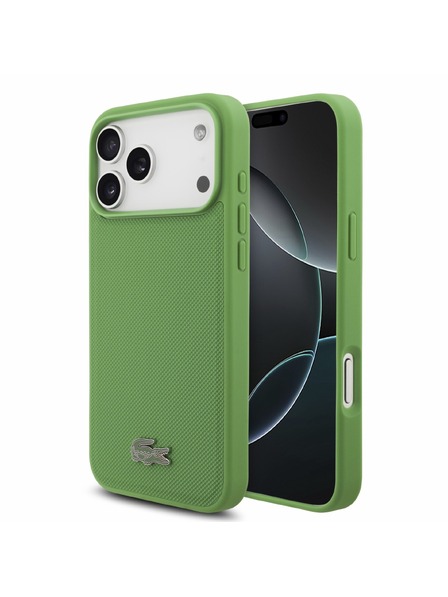 Lacoste Lacoste PVC Iconic Petit Pique Metal Logo MagSafe Hátlap iPhone 18 Pro Max Estragon