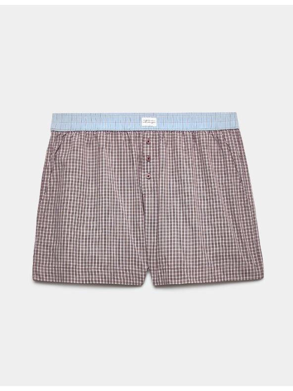 Marks & Spencer Kockás poplin pizsama rövidnadrág, tiszta pamutból Marks & Spencer piros