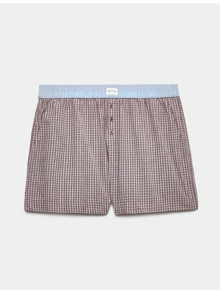 Marks & Spencer Kockás poplin pizsama rövidnadrág, tiszta pamutból Marks & Spencer piros