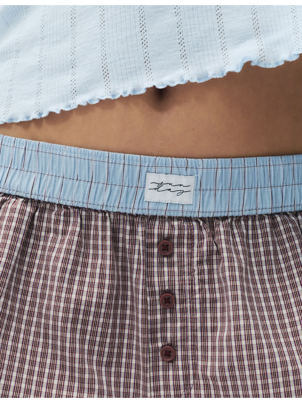 Marks & Spencer Kockás poplin pizsama rövidnadrág, tiszta pamutból Marks & Spencer piros
