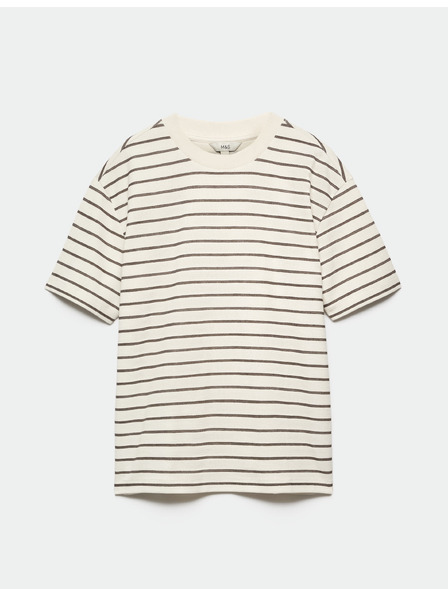 Marks & Spencer Breton póló textúrával és magas pamutaránnyal Marks & Spencer barna