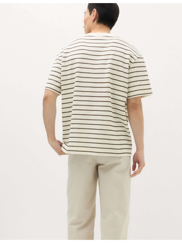 Marks & Spencer Breton póló textúrával és magas pamutaránnyal Marks & Spencer barna