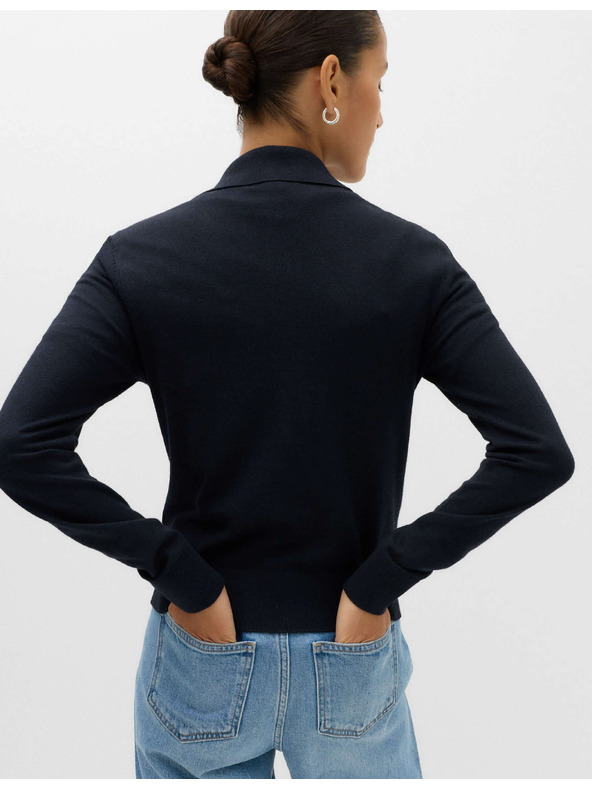 Marks & Spencer Szűk pulóver nyakkal és gyapjútartalommal Marks & Spencer tengerkék