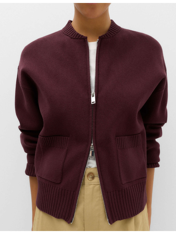 Marks & Spencer Kötött bomber kardigan cipzárral Marks & Spencer piros