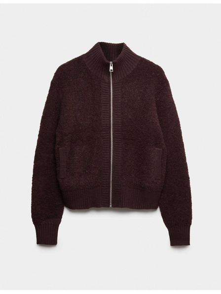 Marks & Spencer Bomber kardigan állónyakkal buklé és gyapjúból Marks & Spencer barna